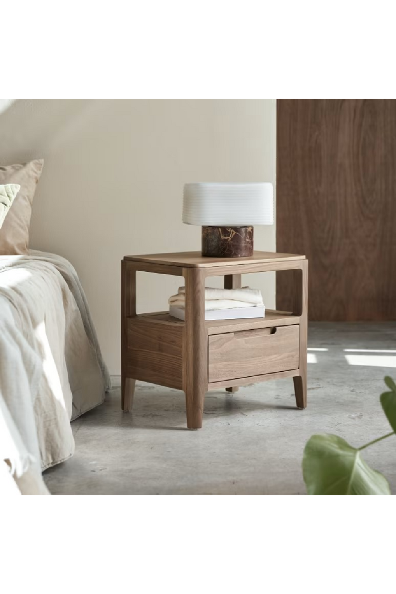 Solid Walnut Bedside Cabinet | Tikamoon Arto | Oroatrade.com