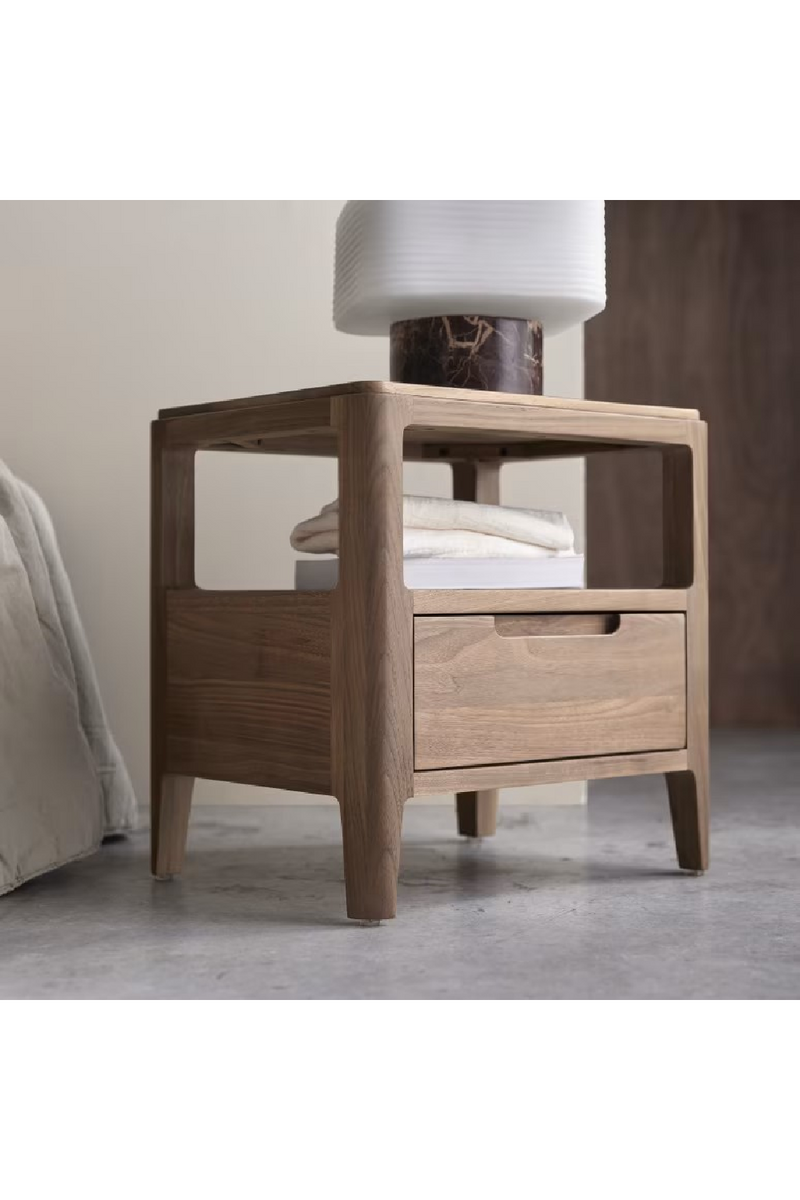 Solid Walnut Bedside Cabinet | Tikamoon Arto | Oroatrade.com