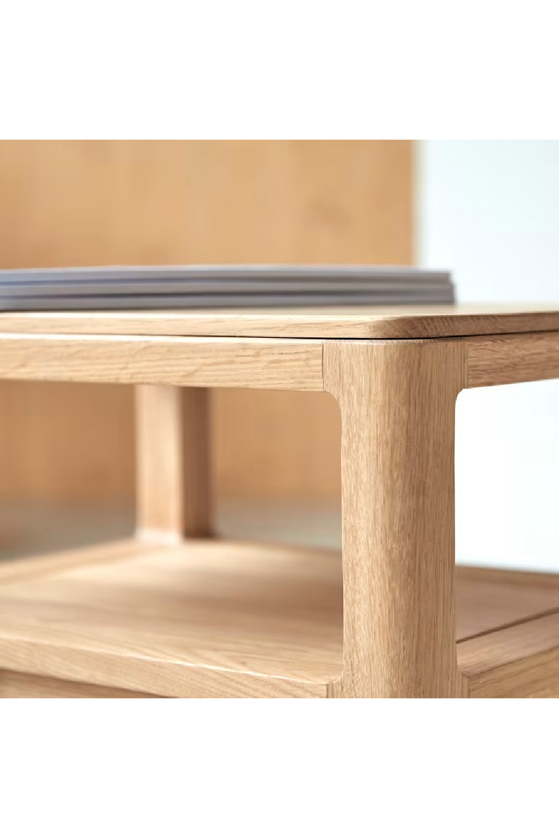 Solid Oak Bedside Nightstand| Tikamoon Arto | Oroatrade.com