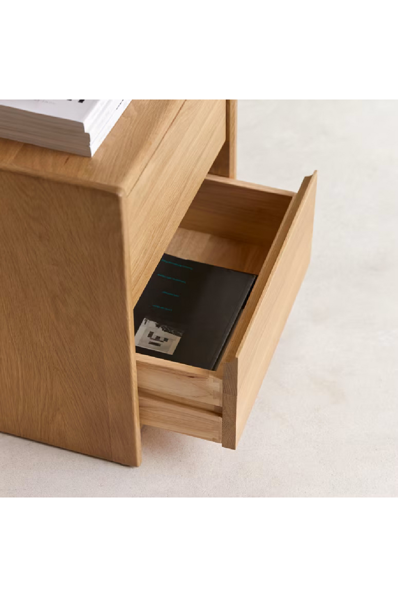 Solid Oak Bedside Nightstand| Tikamoon Arto | Oroatrade.com