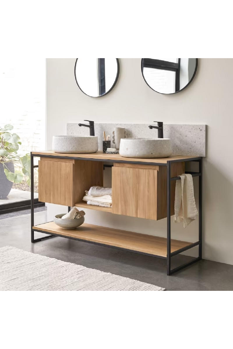 Metal Framed Teak Vanity Unit | Tikamoon Michal | Oroatrade.com