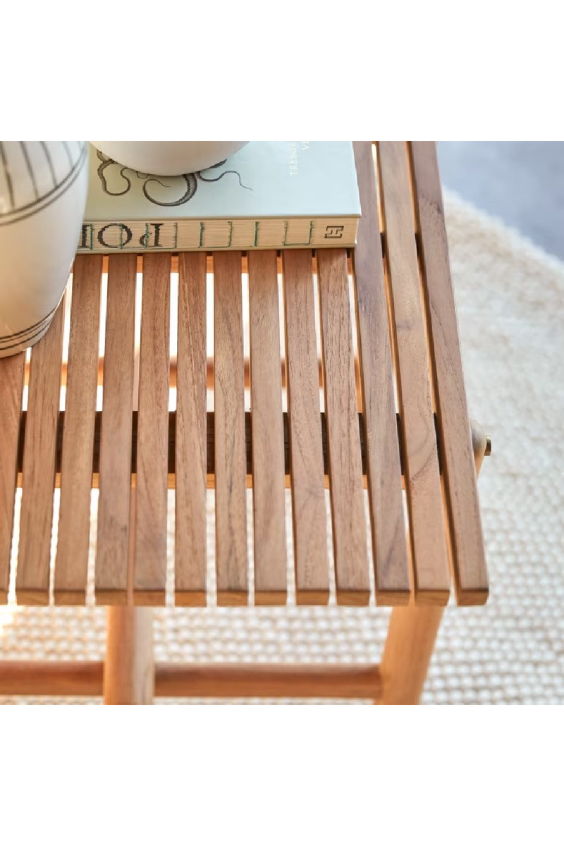 Teak Slatted Side Table | Tikamoon Fado | Oroatrade.com