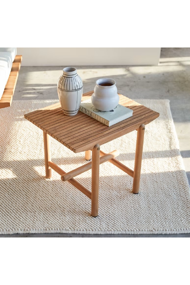 Teak Slatted Side Table | Tikamoon Fado | Oroatrade.com