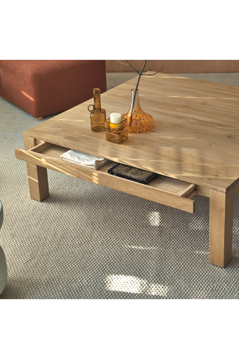 Oak 1-Drawer Coffee Table | Tikamoon Eden | Oroatrade.com