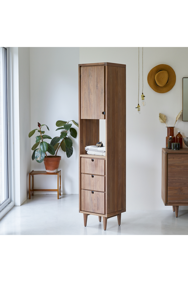 Solid Walnut Tall Bathroom Cabinet | Tikamoon Jonak | Oroatrade.com