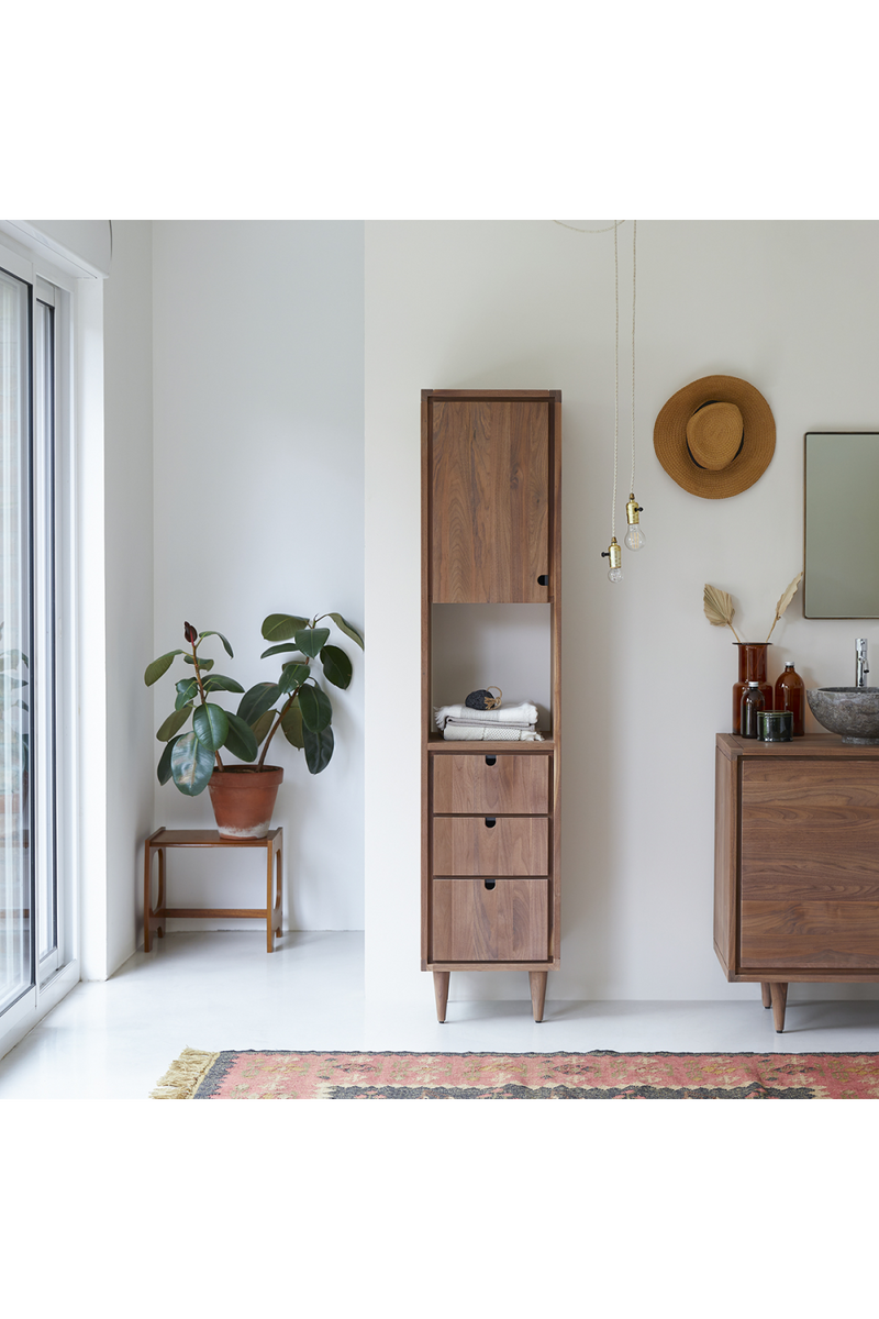 Solid Walnut Tall Bathroom Cabinet | Tikamoon Jonak | Oroatrade.com