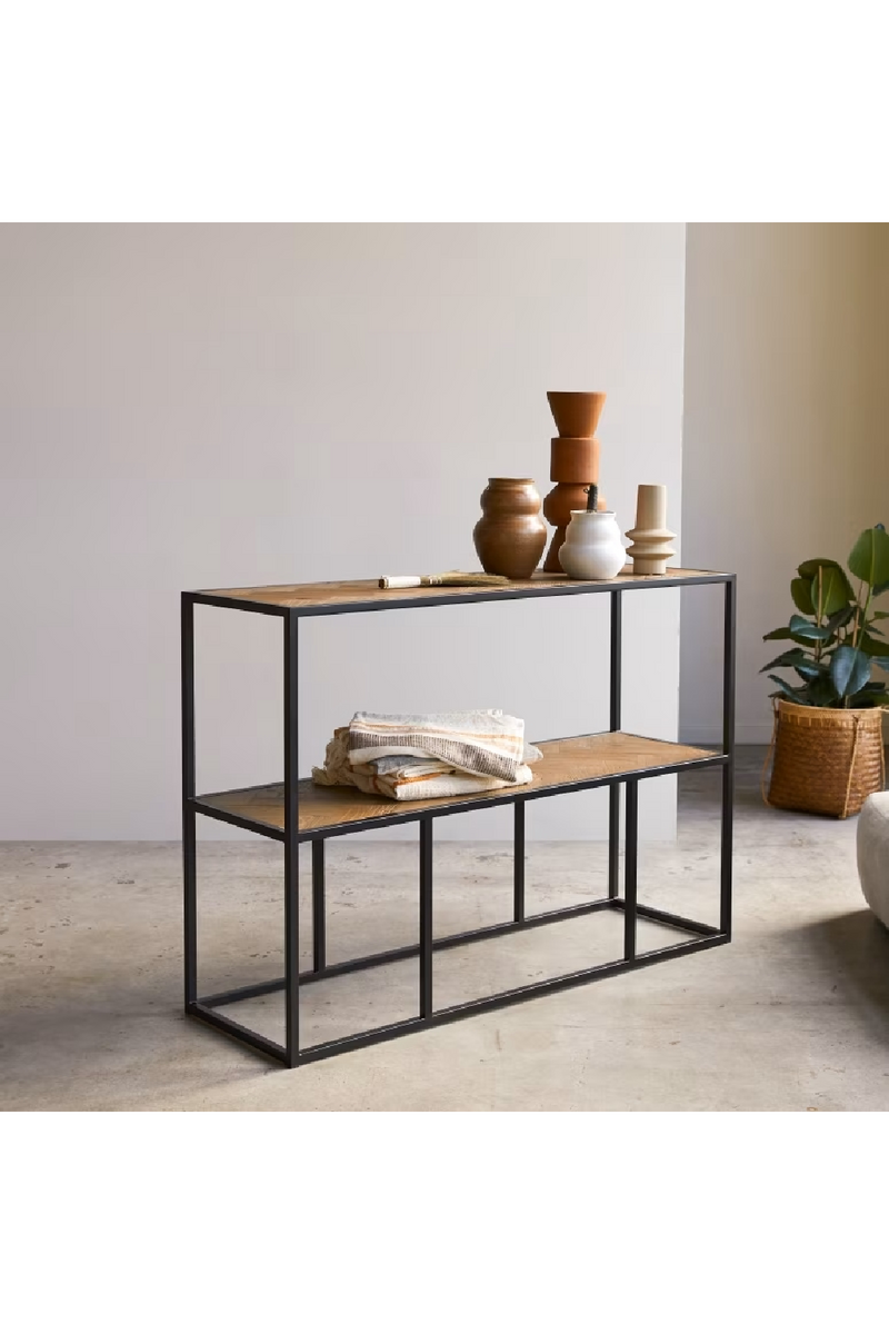 Metal and Solid Elm Console Table | Tikamoon Isak | Oroatrade.com