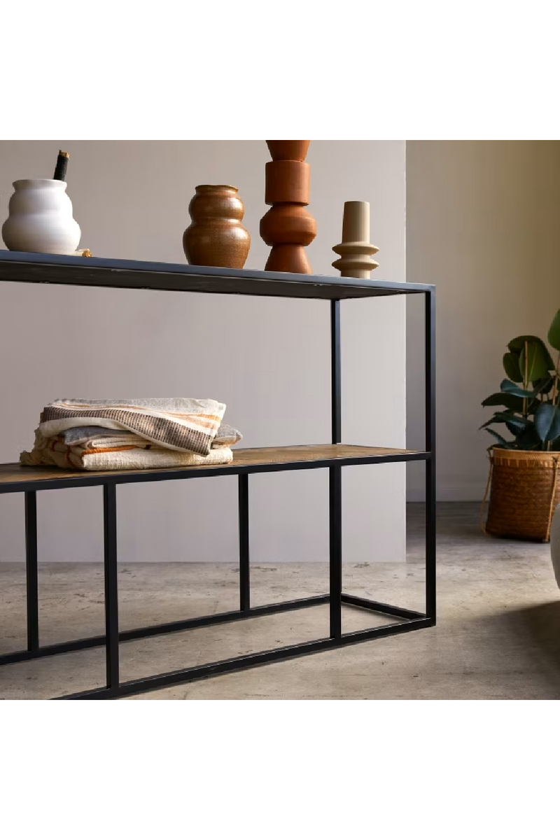 Metal and Solid Elm Console Table | Tikamoon Isak | Oroatrade.com