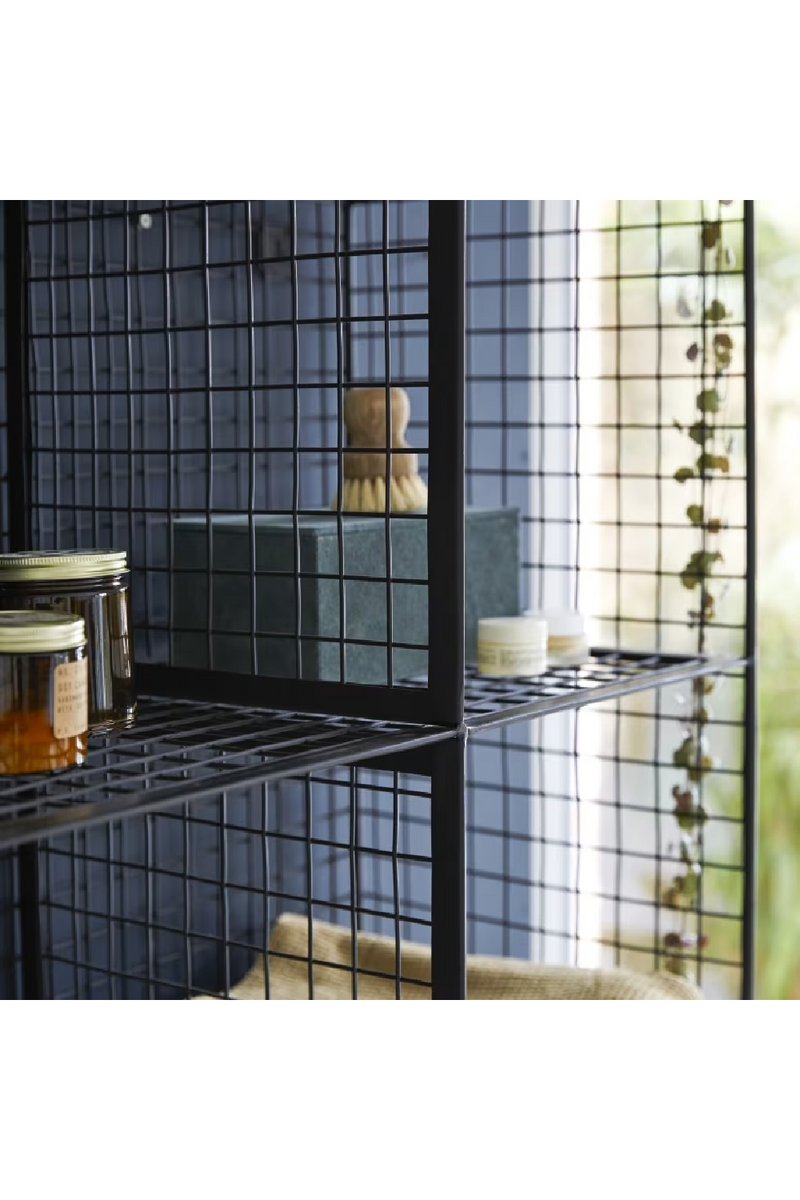 Black Metal Grid Bathroom Shelf | Tikamoon Sona | Oroatrade.com