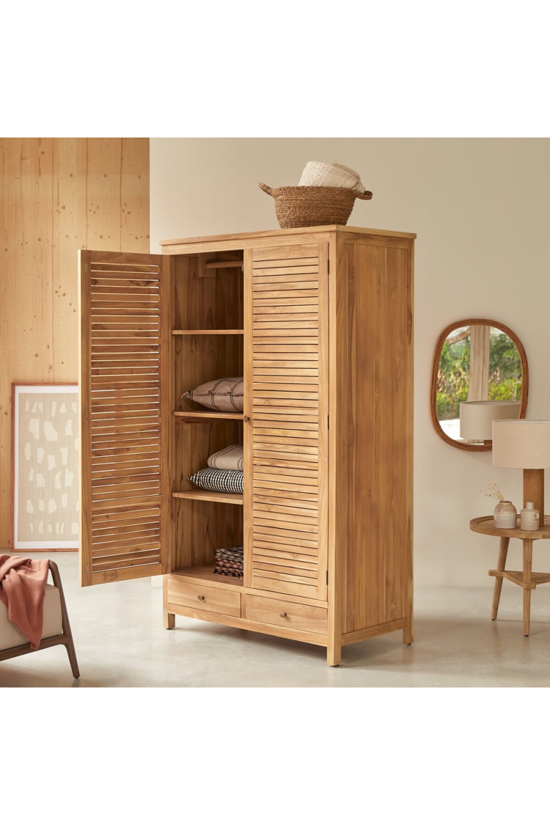 Teak Two Door Wardrobe Cabinet | Tikamoon Suzette | Oroatrade.com