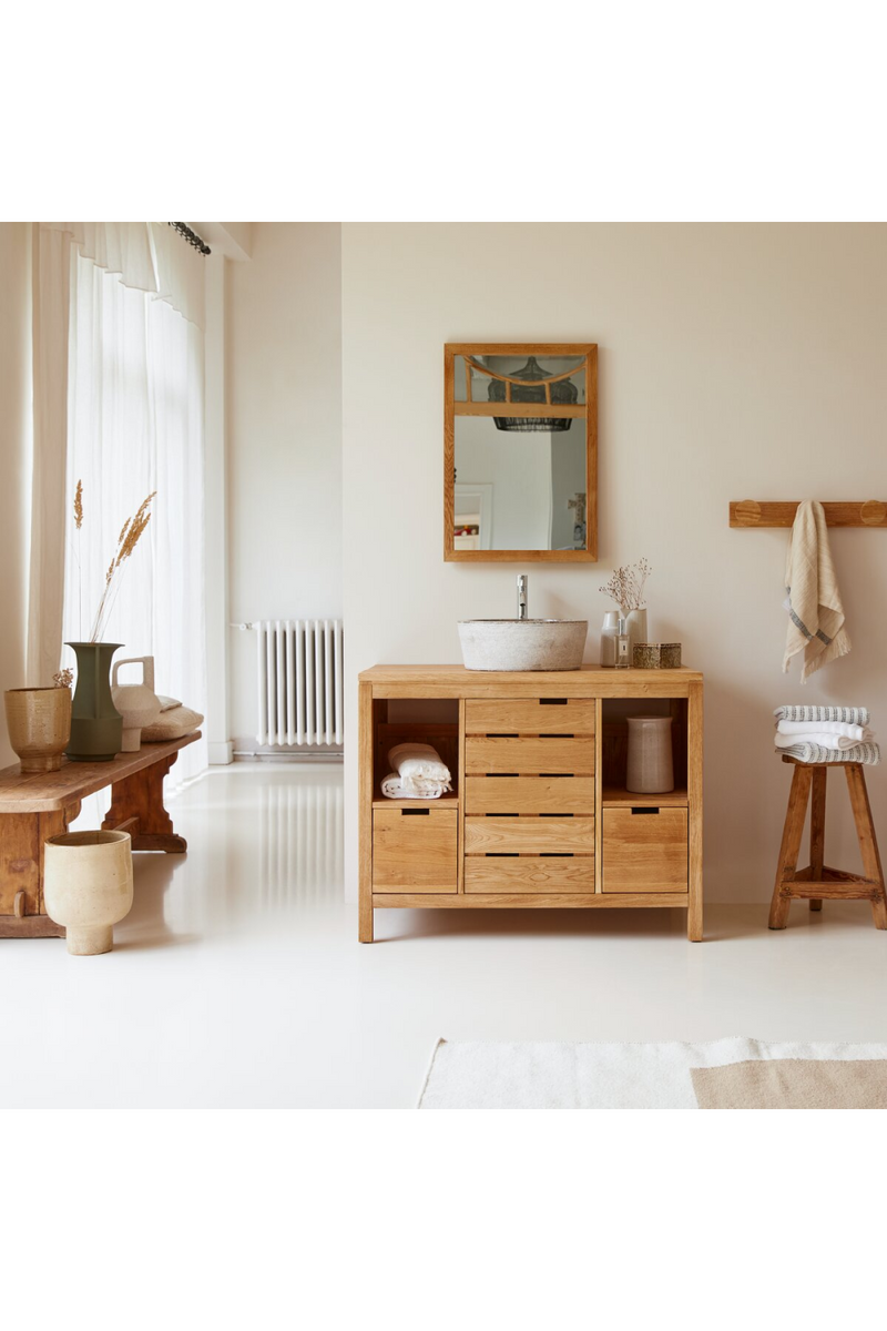 Solid Oak Vanity Cabinet | Tikamoon Serena | Oroatrade.com