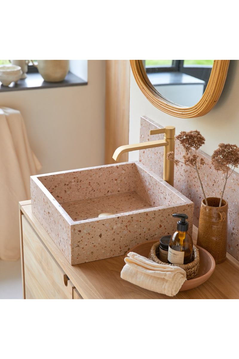 Pink Premium Terrazzo Bathroom Sink | Tikamoon Made | Oroatrade.com