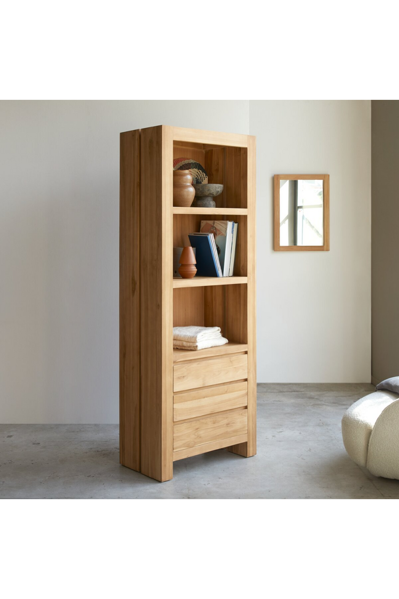 Teak Modern Minimalist Bookcase | Tikamoon Eden | Oroatrade.com