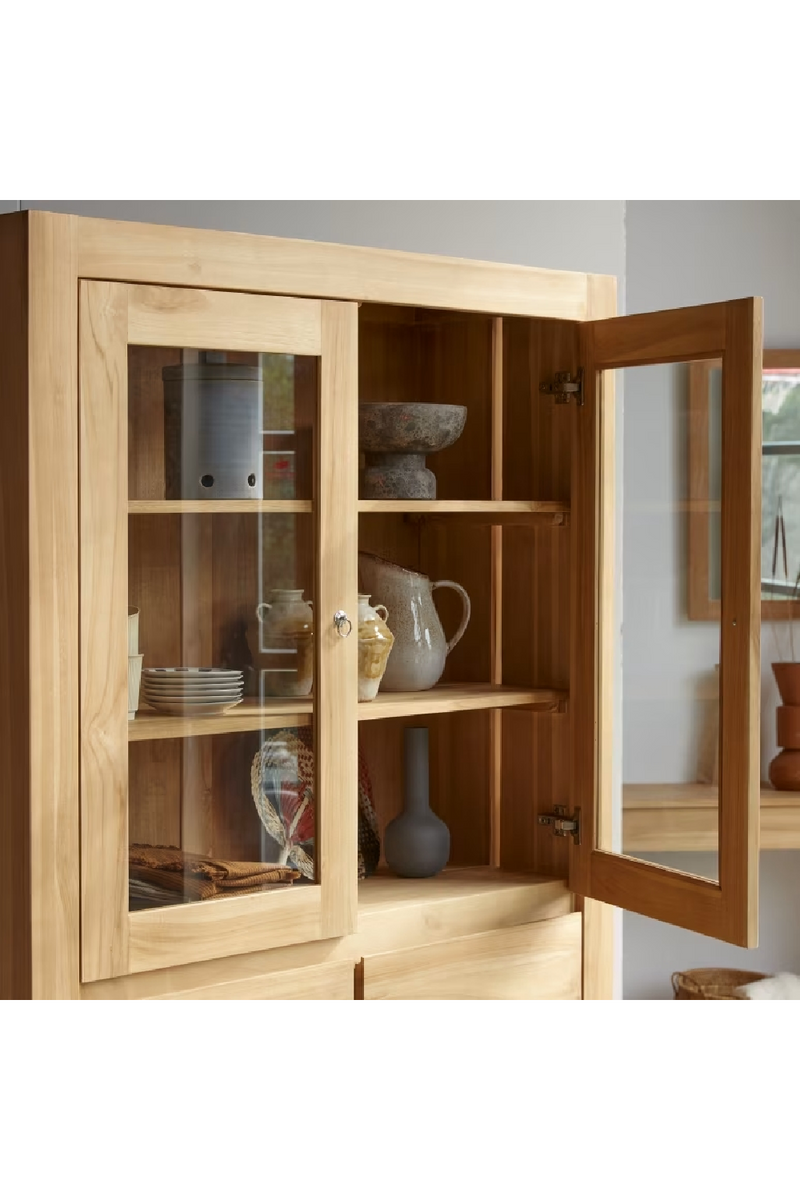 Solid Teak China Cabinet | Tikamoon Eden | Oroatrade.com