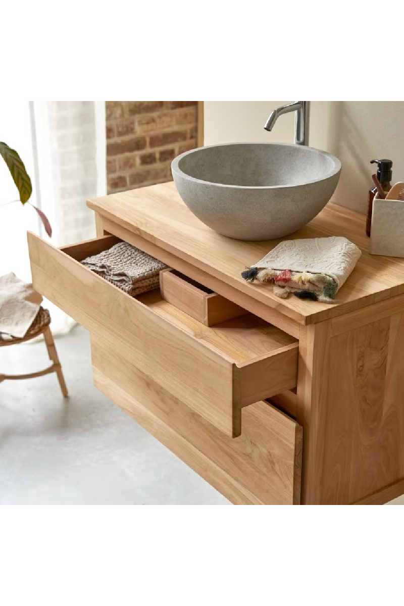 Teak Wall-Mounted Vanity Unit | Tikamoon Jacob | Oroatrade.com