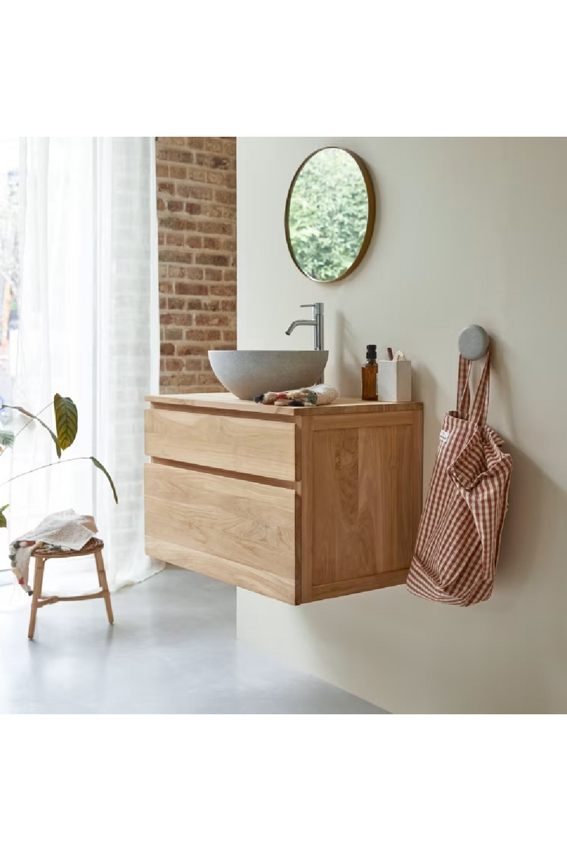 Teak Wall-Mounted Vanity Unit | Tikamoon Jacob | Oroatrade.com