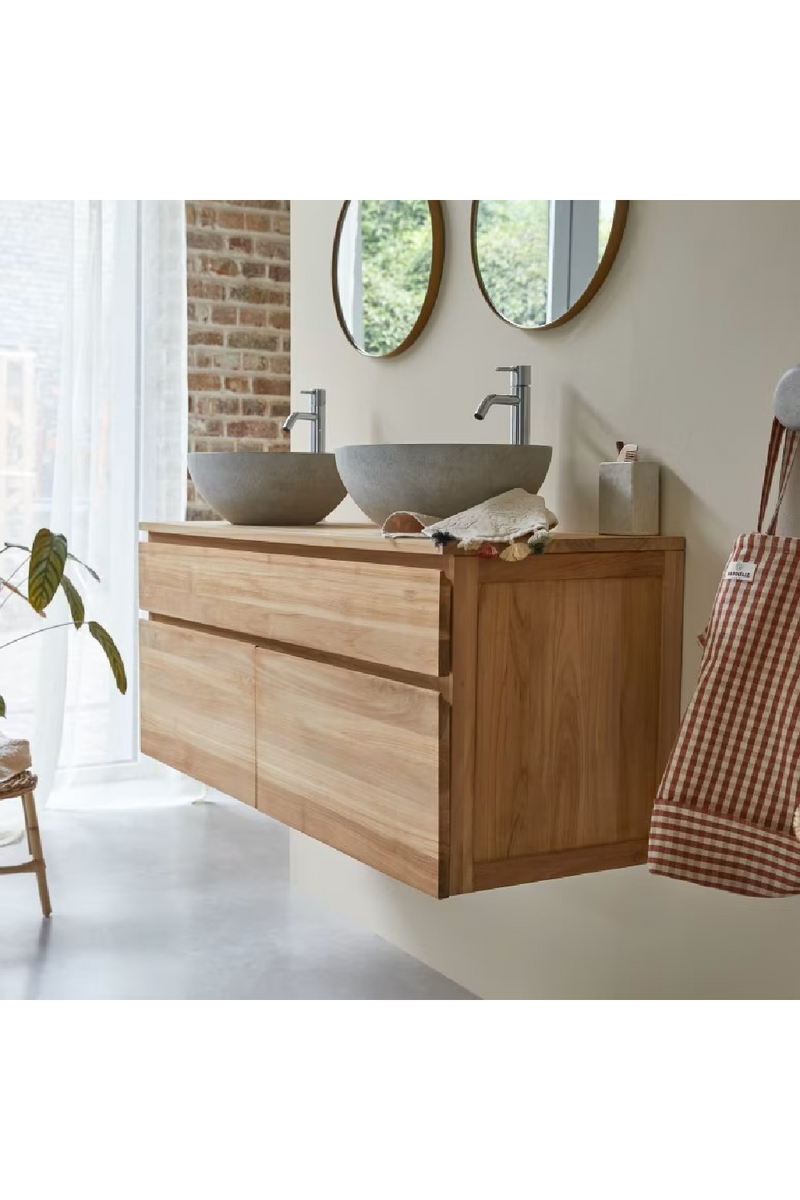 Teak Wall-Mounted Vanity Unit | Tikamoon Jacob | Oroatrade.com