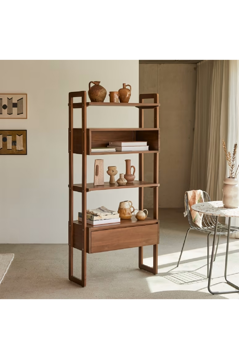 Solid Teak Classic Bookcase | Tikamoon Wall | Oroatrade.com