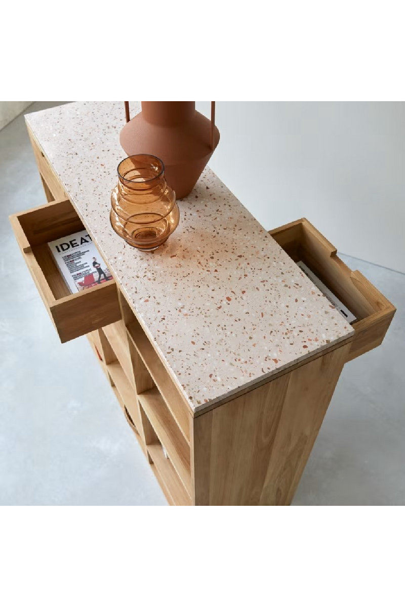 White Terrazzo Bookcase | Tikamoon Miho | Oroatrade.com