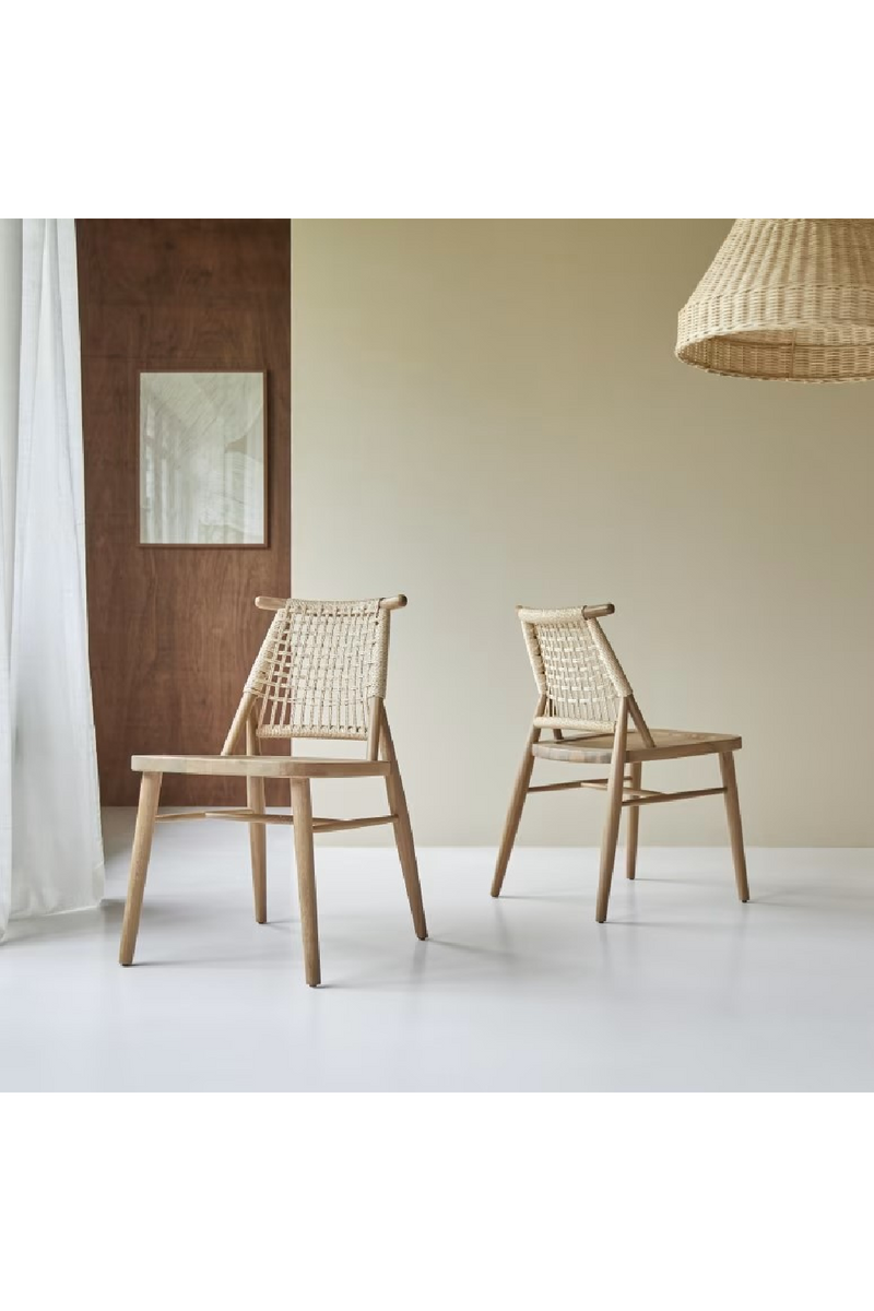 Woven Backrest Dining Chair Set (2) | Tikamoon Arturo | Oroatrade.com