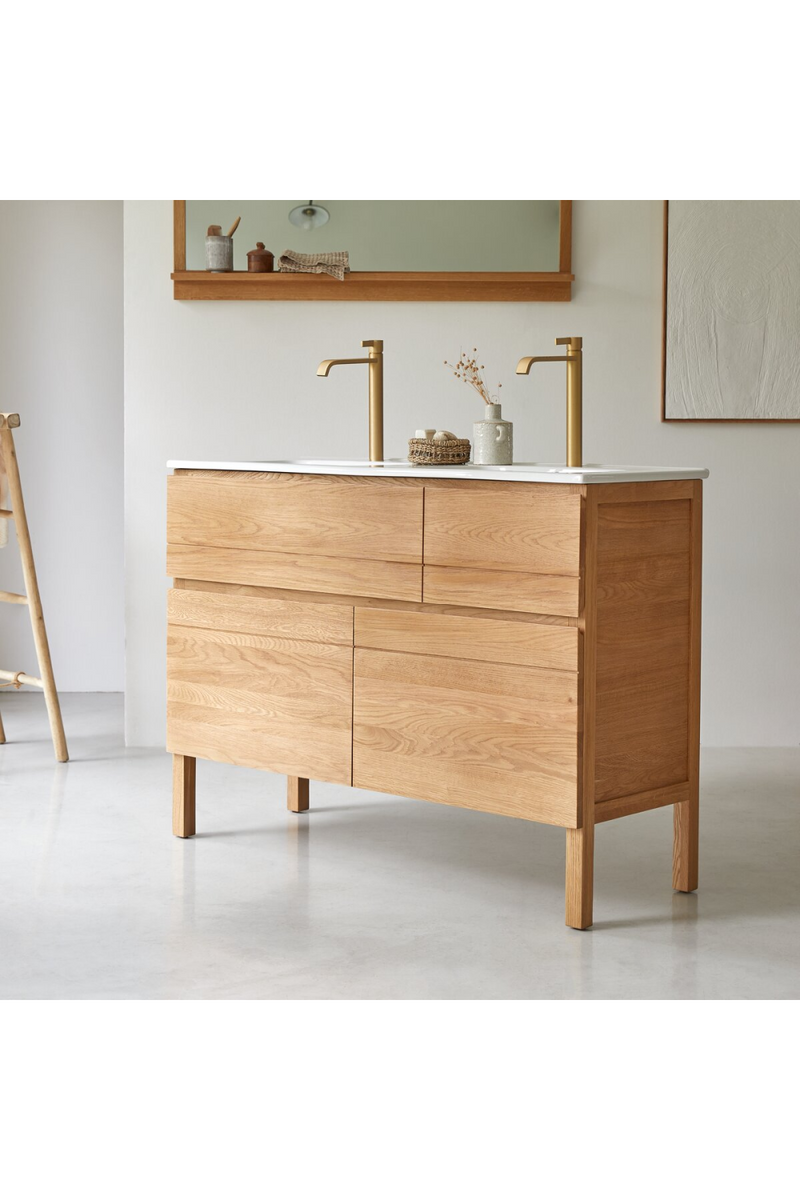 Oak and Ceramic Modern Vanity Unit | Tikamoon Easy | Oroatrade.com