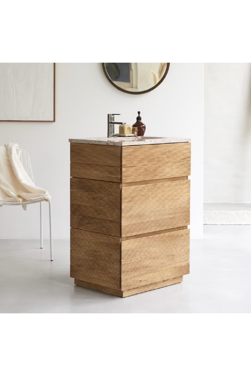 Solid Oak 3-Drawer Vanity Unit | Tikamoon Karl | Oroatrade.com