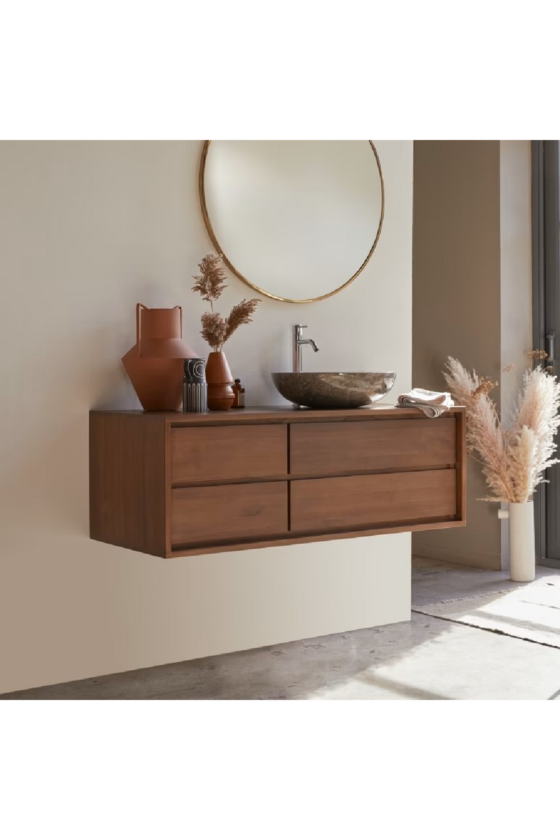 Teak Wall Mounted Vanity Unit | Tikamoon Parker | Oroatrade.com