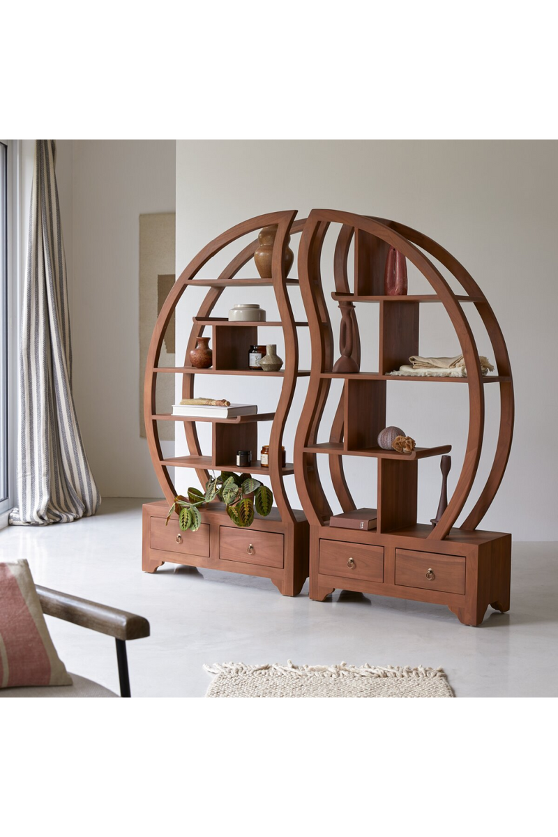 Teak Decorative Bookcase | Tikamoon Sphère Bi Ying Yang | Oroatrade.com