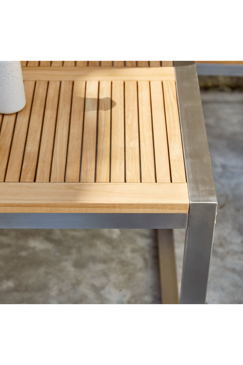 Slatted Teak Modern Outdoor Table | Tikamoon Arno | Oroatrade.com