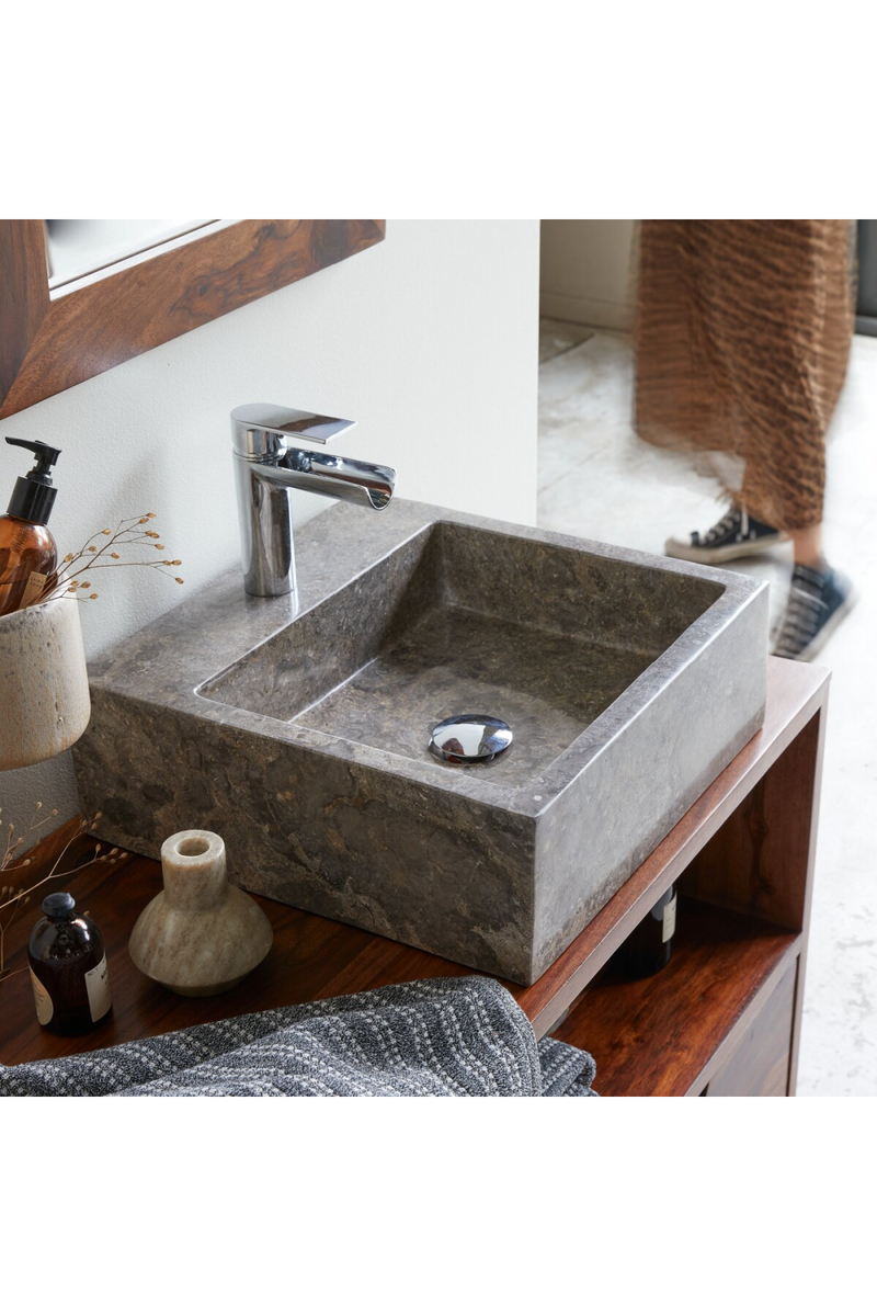 Gray Marble Bathroom Sink | Tikamoon Slats | Oroatrade.com