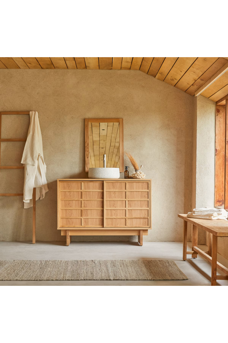 Solid Oak Japandi Bathroom Cabinet | Tikamoon Miu | Oroatrade.com