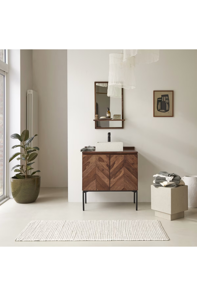 Solid Sheesham Chevron Vanity Unit | Tikamoon Ismaël | Oroatrade.com