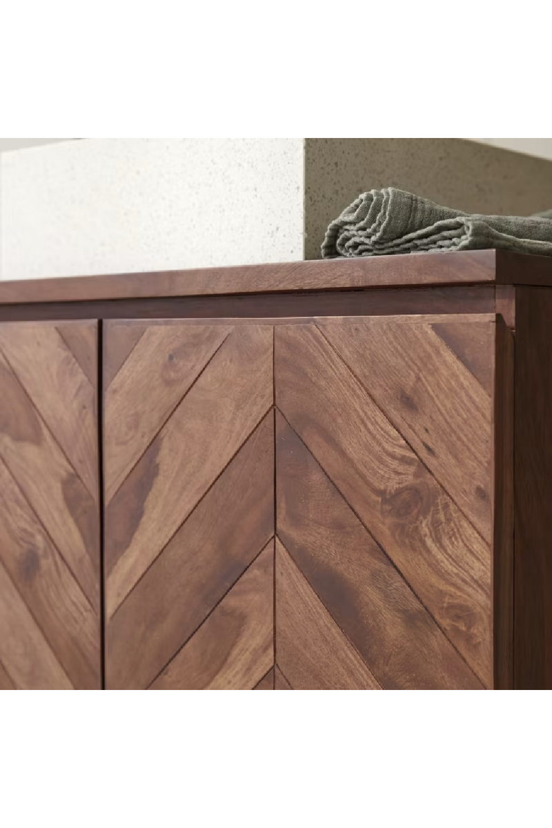 Solid Sheesham Chevron Vanity Unit | Tikamoon Ismaël | Oroatrade.com