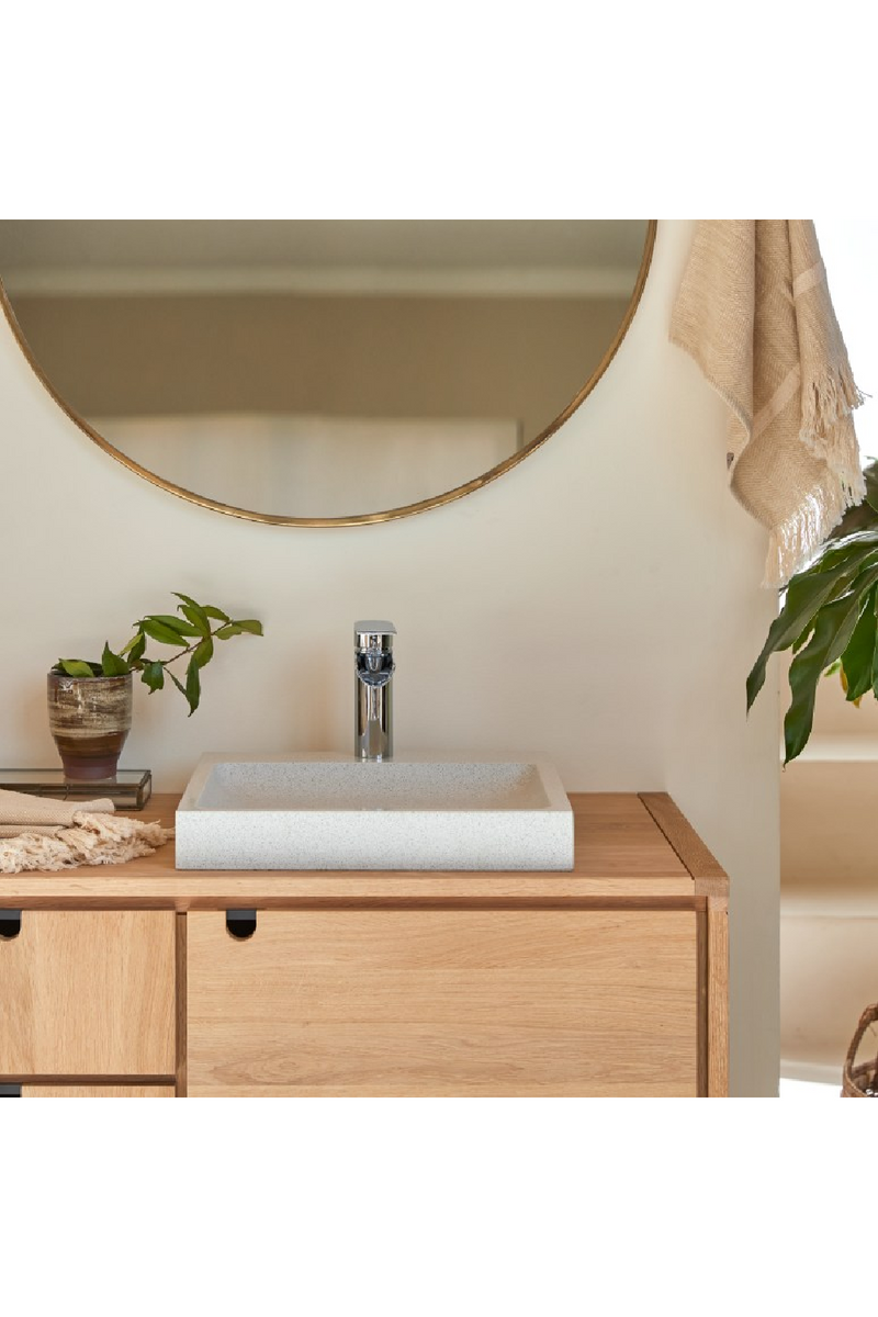 White Terrazzo Square Bathroom Sink | Tikamoon Timon | Oroatrade.com