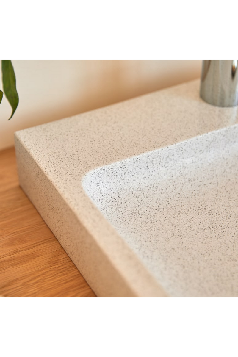 White Terrazzo Square Bathroom Sink | Tikamoon Timon | Oroatrade.com