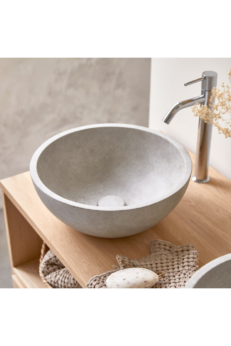 Round Gray Concrete Bathroom Sink | Tikamoon Micha | Oroatrade.com