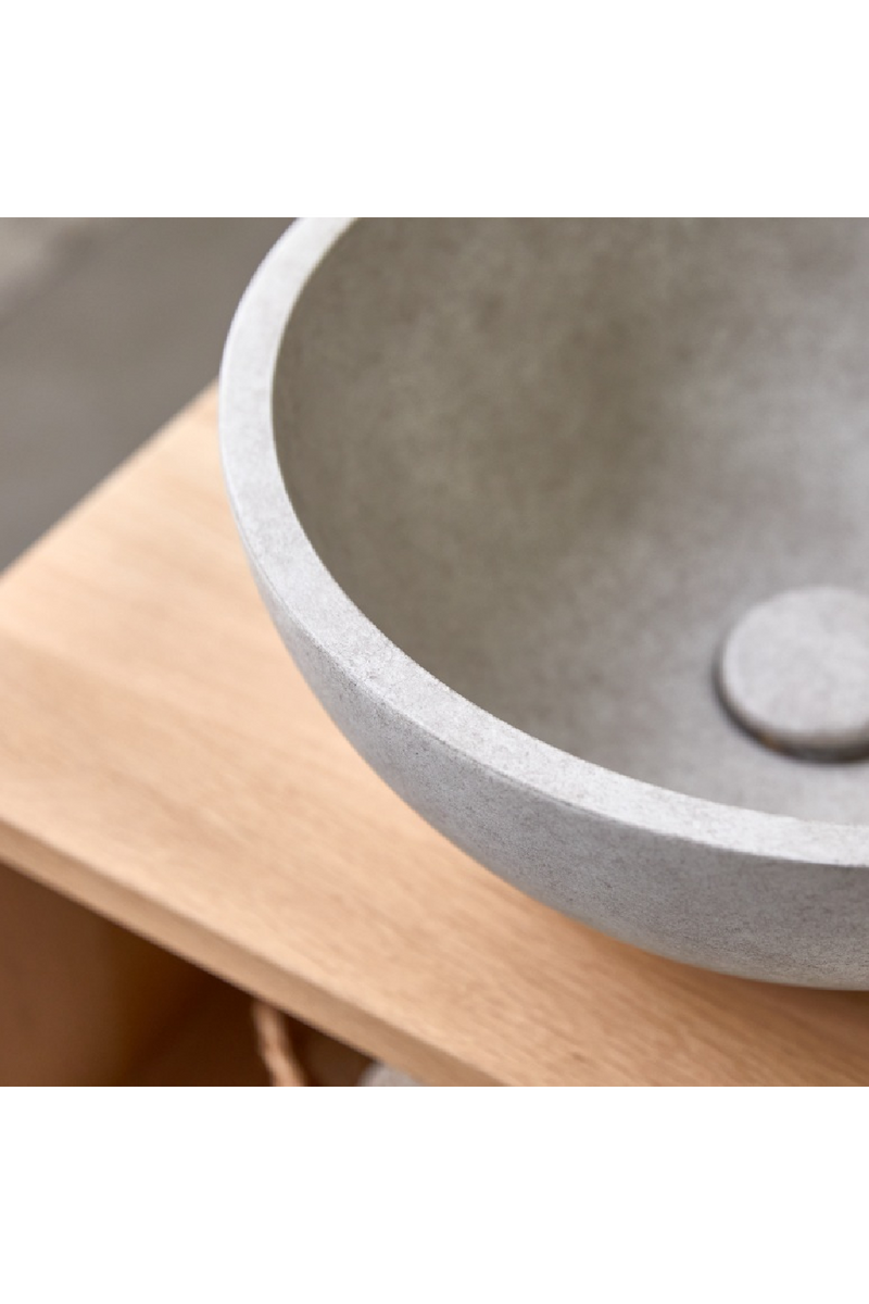 Round Gray Concrete Bathroom Sink | Tikamoon Micha | Oroatrade.com