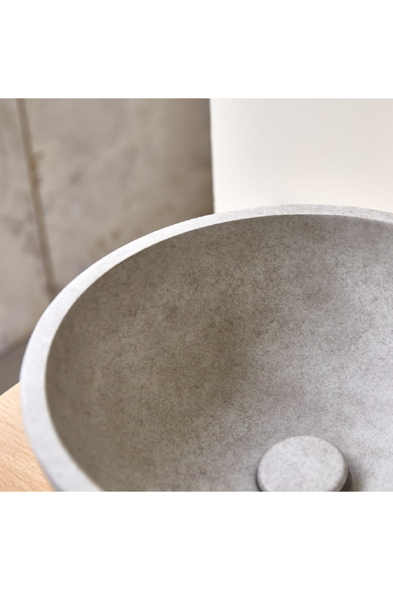 Round Gray Concrete Bathroom Sink | Tikamoon Micha | Oroatrade.com