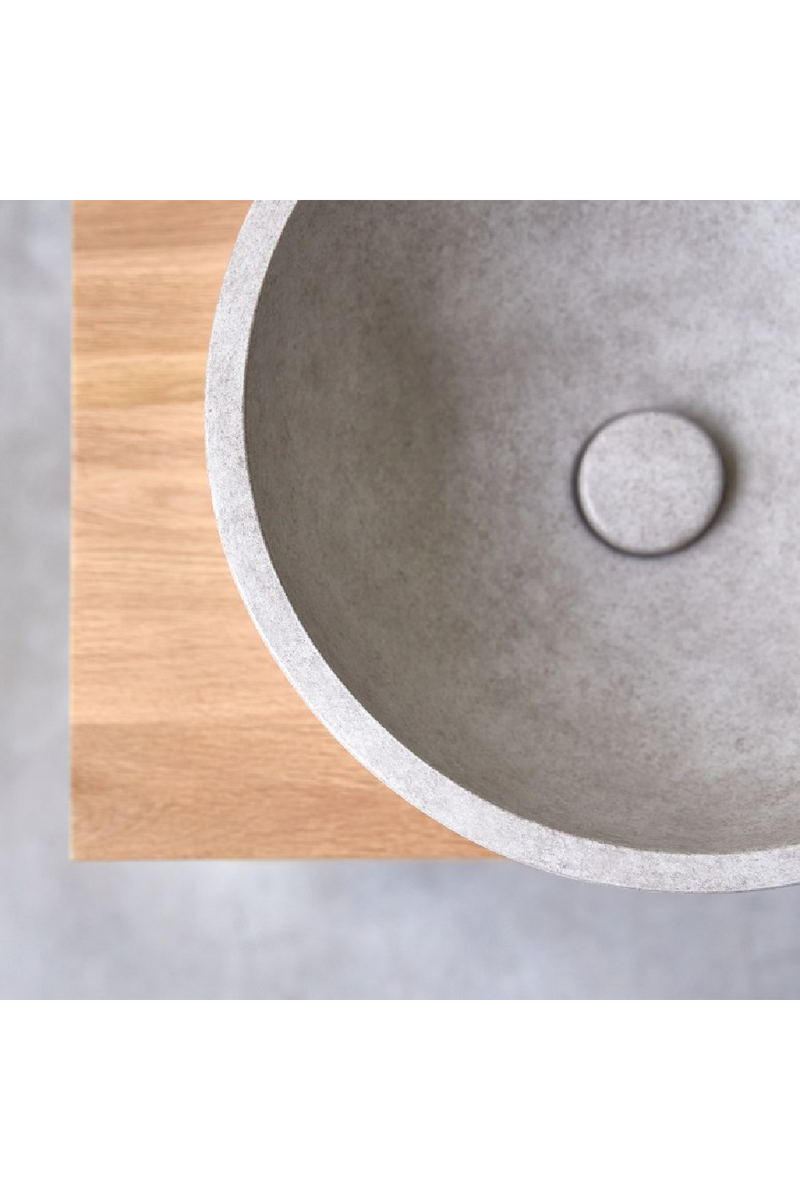 Round Gray Concrete Bathroom Sink | Tikamoon Micha | Oroatrade.com