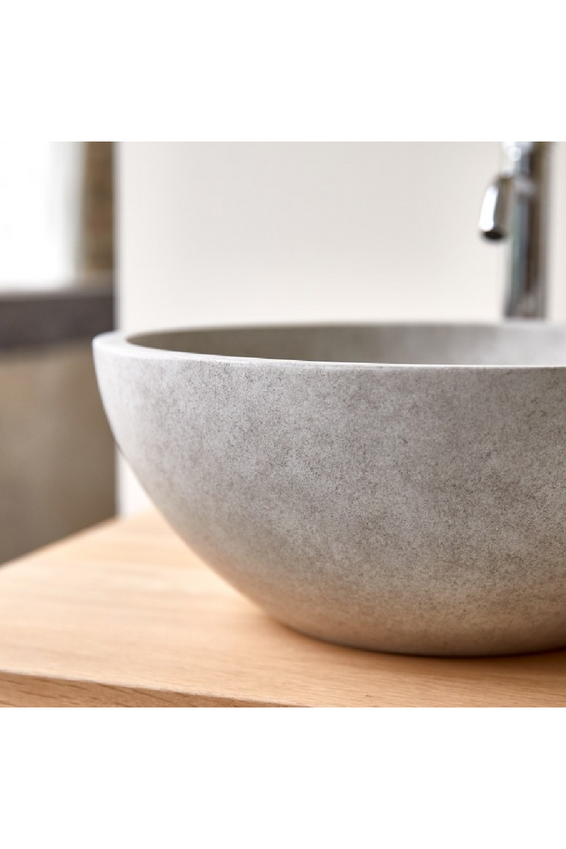 Round Gray Concrete Bathroom Sink | Tikamoon Micha | Oroatrade.com