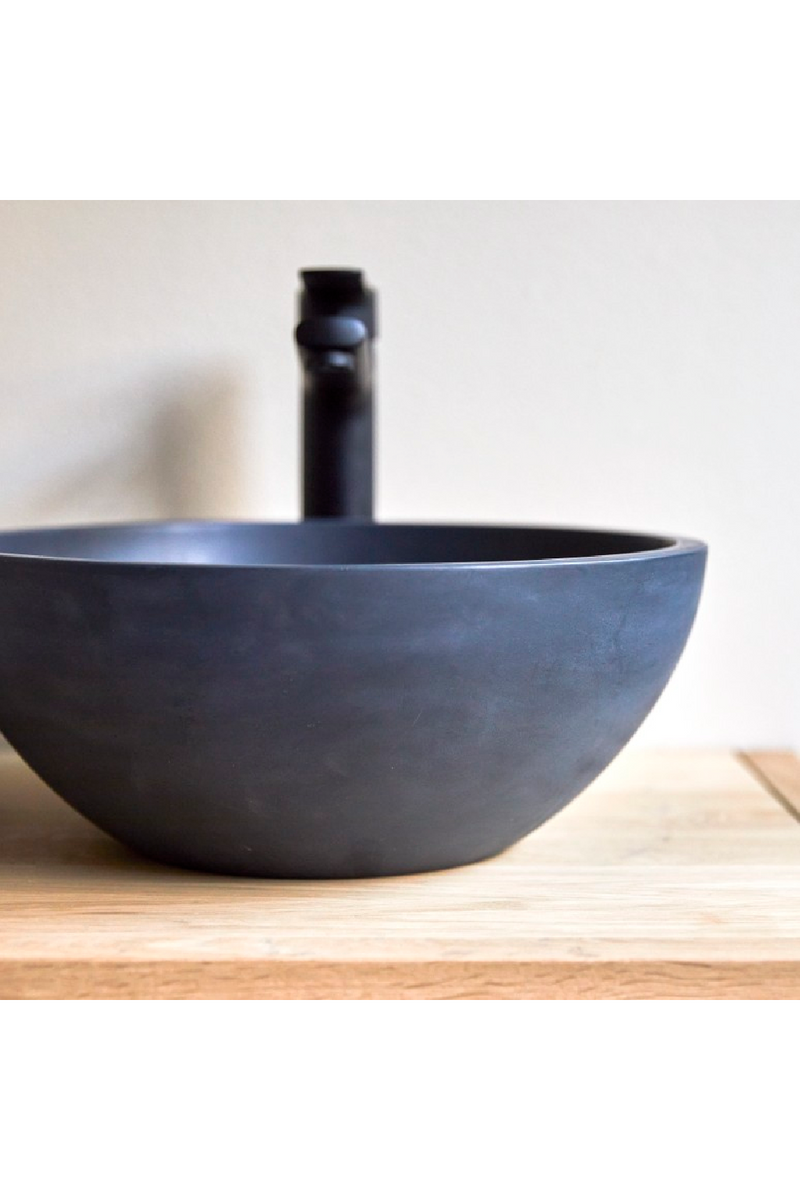 Round Black Terrazzo Bathroom Sink | Tikamoon Micha | Oroatrade.com