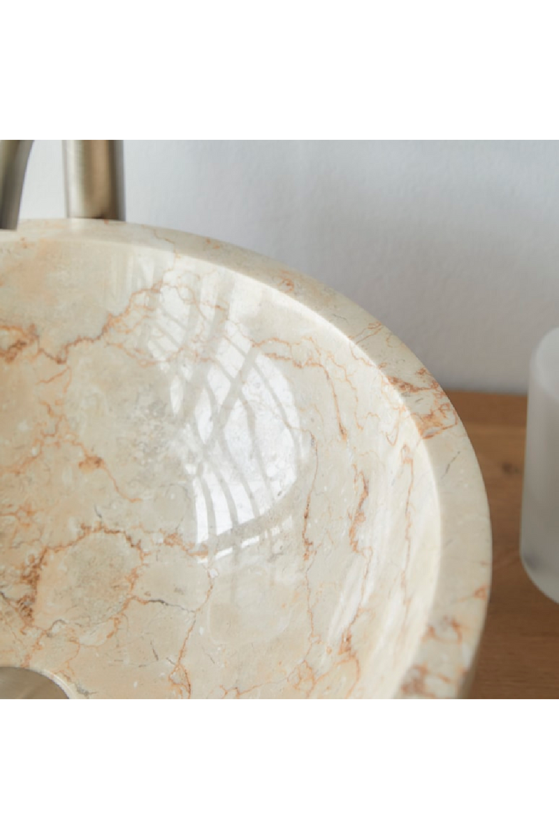 Cream Marble Round Sink | Tikamoon Ibyza | Oroatrade.com