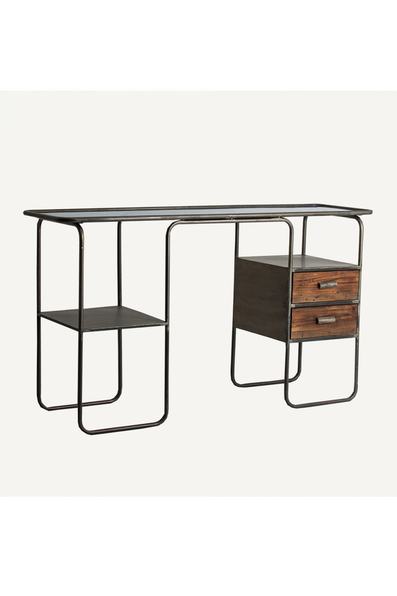 Industrial Style 2-Drawer Desk | Vical Home Blesa | Oroatrade.com