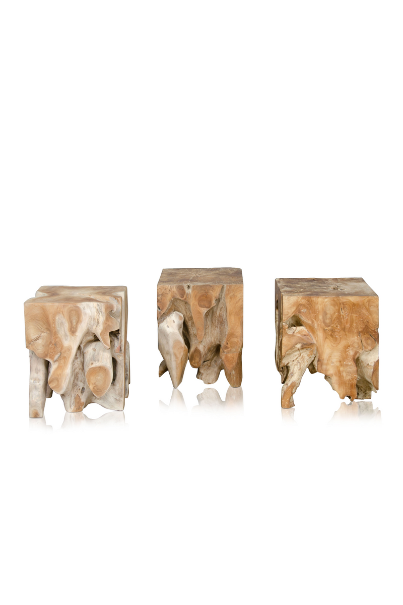 Teak Cube Table / Stool | Versmissen Root | Oroatrade.com