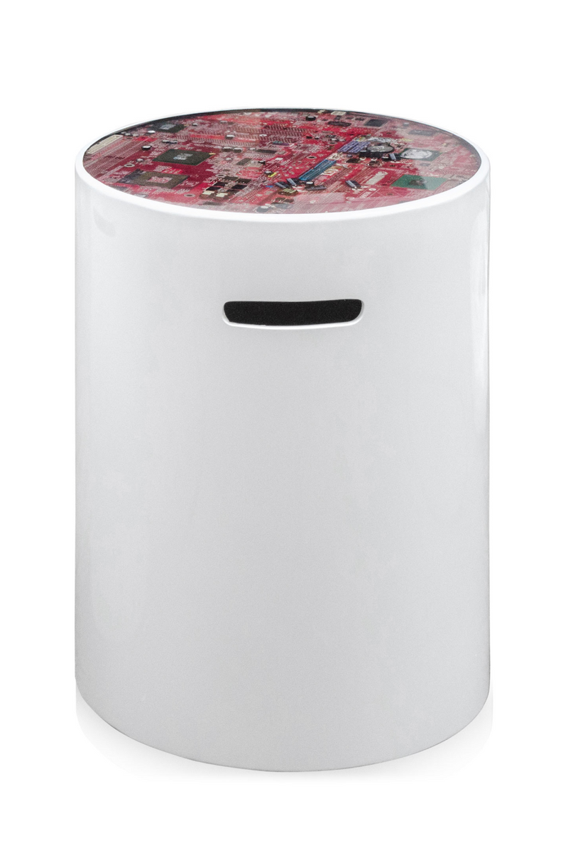 White Cylindrical Modern Stool / Table | Versmissen Megabyte | Oroatrade.com
