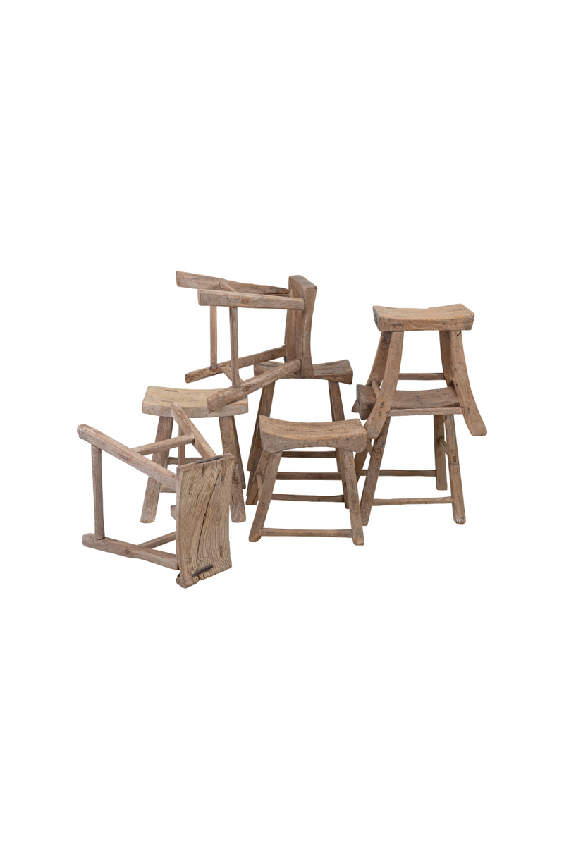 Rustic Elm Saddle Stool | Versmissen | Oroatrade.com