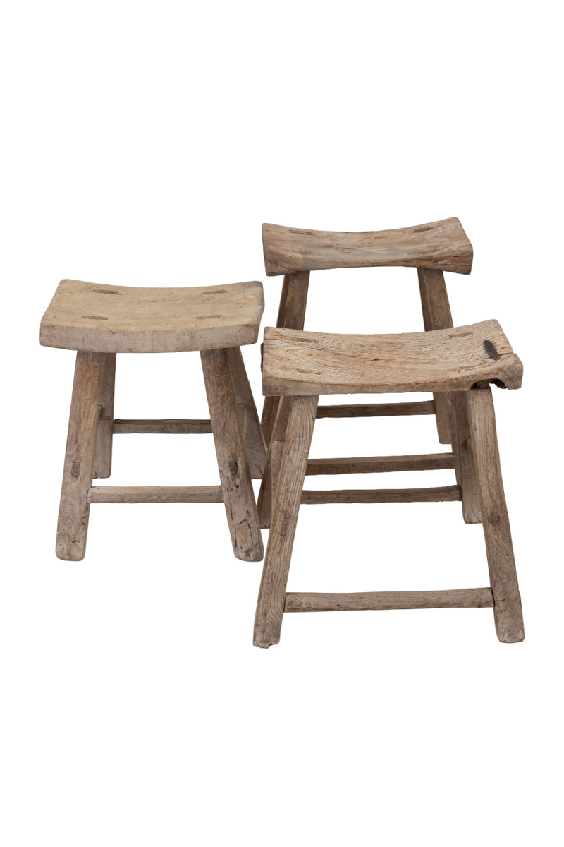 Rustic Elm Saddle Stool | Versmissen | Oroatrade.com