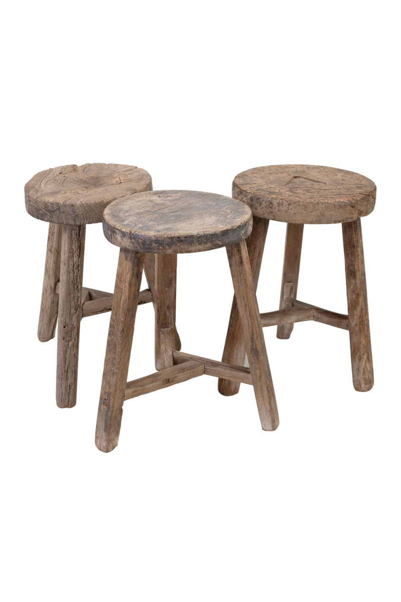 Round Wooden Rustic Stool | Versmissen | Oroatrade.com