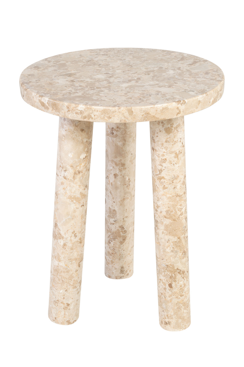 Cream Marble Tripod Occasional Table | Versmissen Tommy | Oroatrade.com