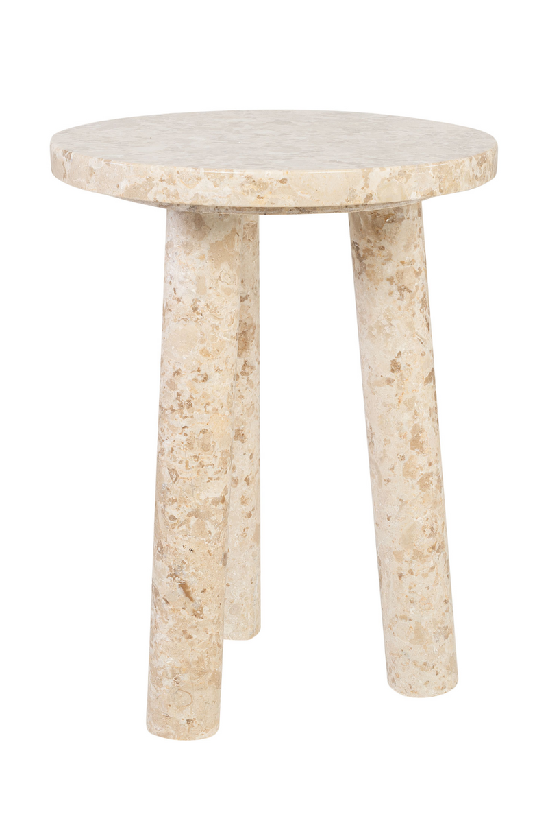 Cream Marble Tripod Occasional Table | Versmissen Tommy | Oroatrade.com